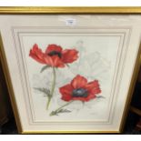 Elizabeth Cameron Two original watercolours of flowers both titled. [Frames 74x63cm]