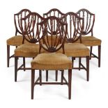 SET OF EIGHT GEORGIAN STYLE MAHOGANY DINING CHAIRS EARLY 20TH CENTURY in the Hepplewhite style,