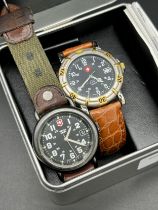 Two Swiss Army watches. Vintage Swiss Army Gent's watch No. 700026853. Wenger Swiss Army Quartz