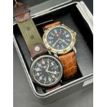 Two Swiss Army watches. Vintage Swiss Army Gent's watch No. 700026853. Wenger Swiss Army Quartz