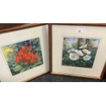 Two original paintings by John Bathgate, depicting flowers. [Frame 44x42cm]