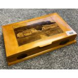 Mauchline ware Filey scene sewing box.