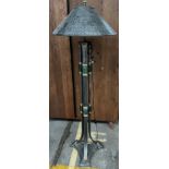 Contemporary heavy metal and glass floor standing lamp