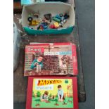 Three vintage games to include Lotto, Meccano and Spot on Tri- Ang arkitex model game