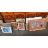 A Quantity of various artwork prints to include Renaissance style prints, French scene prints and