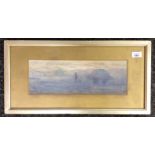 Watercolour depicting a boat on a loch, Signed Gordon Story [28x26cm]