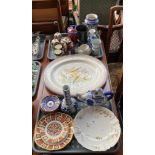 Two trays of collectable odds to include Large bird design platter by Royal Worcester, The