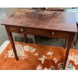 Antique console/ writing table with single under drawer and square tapered legs