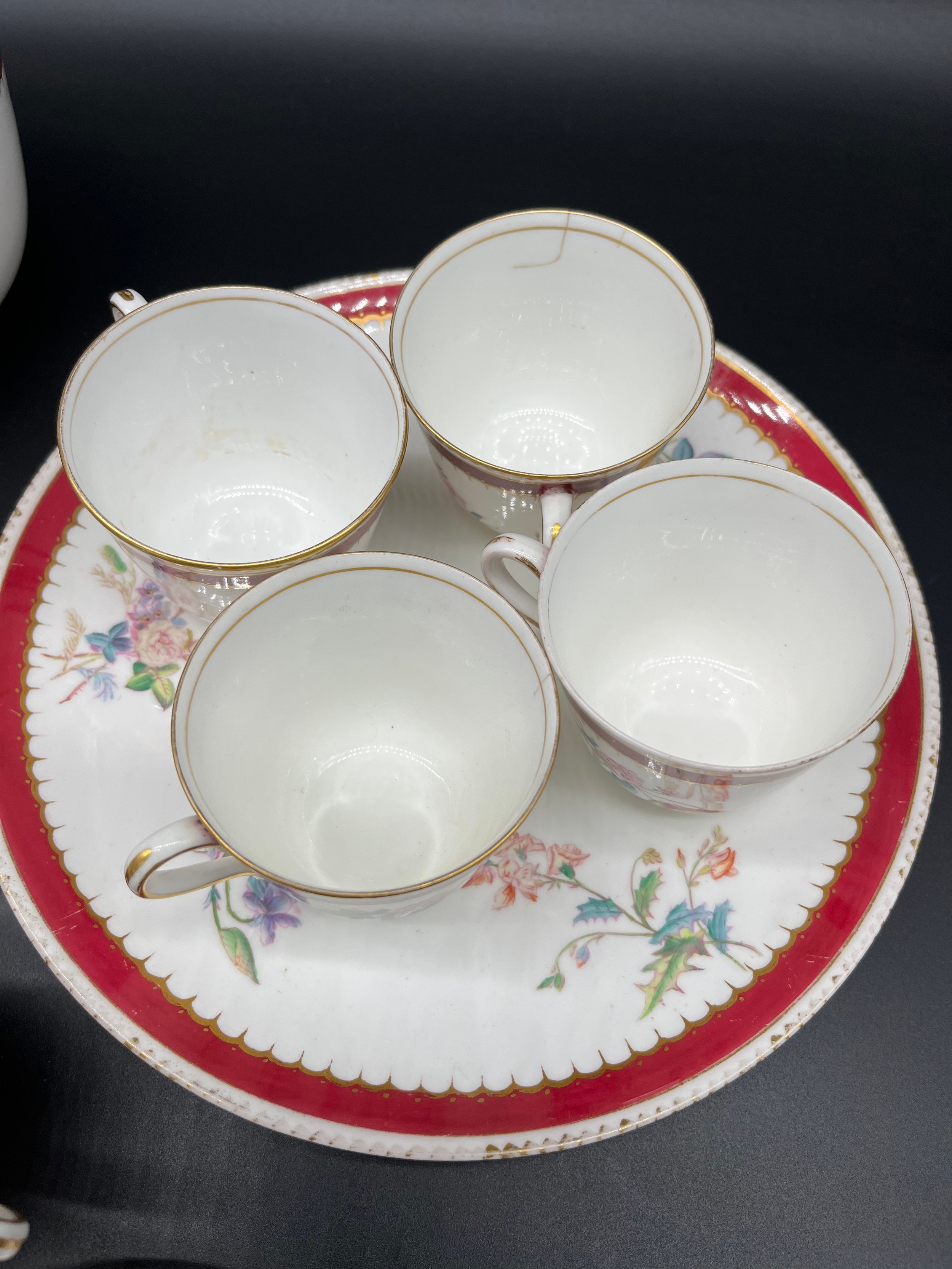 A 33 Piece Copeland floral design tea/ coffee set. - Image 4 of 8