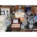 A Collection of crystal to include claret jug, Edinburgh crystal bowl, Edinburgh crystal sugar and