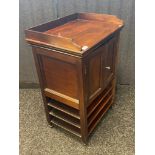 19th century 2 door music cabinet with fitted shelving. [81x53x39]