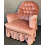 20th century button back bedroom chair [91cm high]