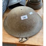 WW2 Military turtle helmet. Has original interior chin strap.