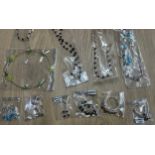 A Selection of Silver 925 jewellery necklaces and earrings.