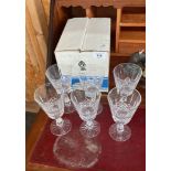 A Set of 6 Waterford crystal wind glasses with original box.