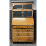 19th Century bureau with fitted barrister book case top by minty ltd library specialist Oxford. [