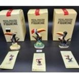 A Lot of three Royal Doulton Guinness figures, 'Seaside Toucan, Christmas Toucan and Miner Toucan'