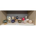 Shelf of collectable egg trinket boxes