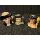 A Collection of 3 Royal doulton Toby character jugs includes The lord mayor of London, Catherine