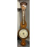 Antique wall barometer and thermometer by P. Stevenson Edinburgh. [100cm in length]