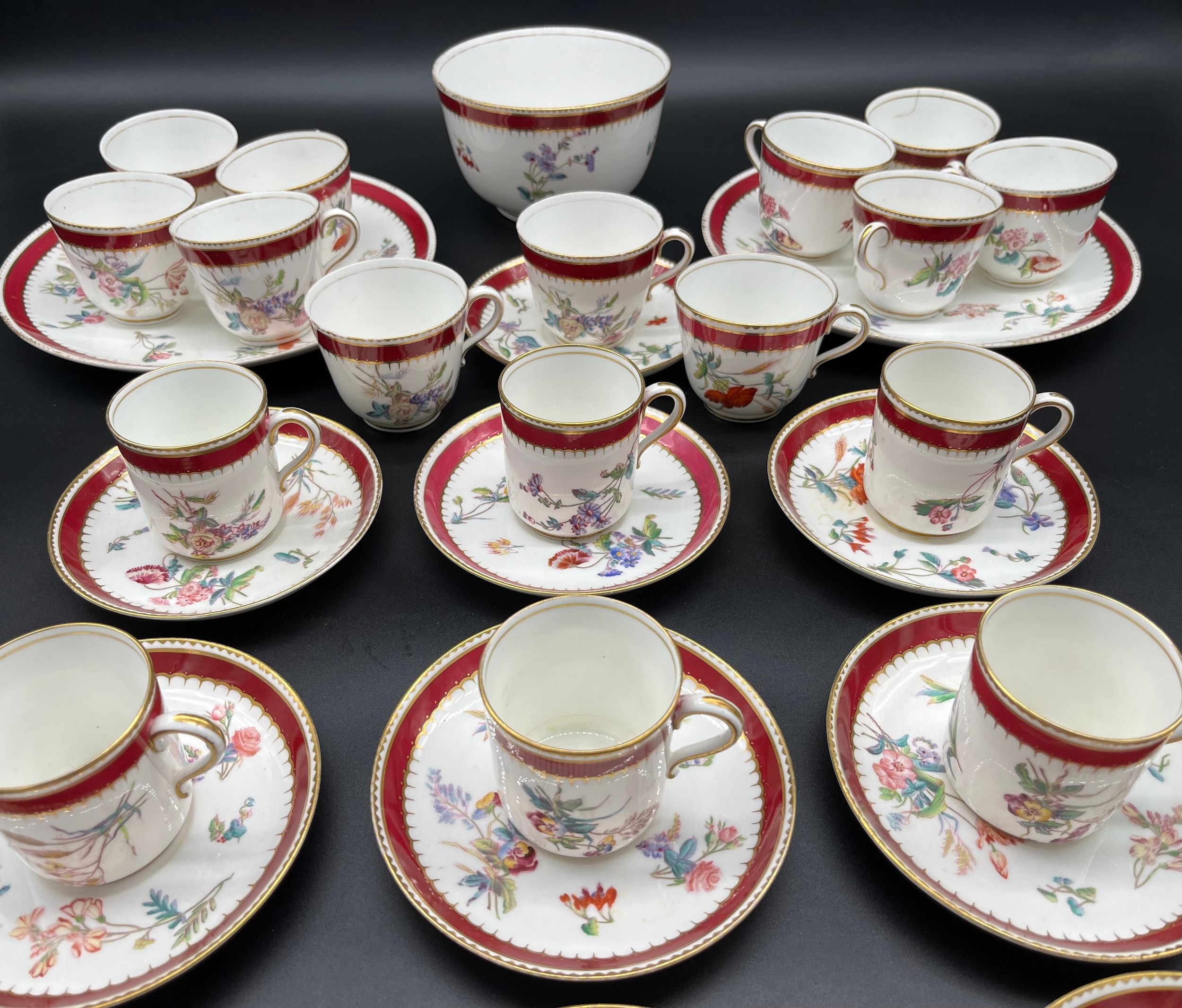 A 33 Piece Copeland floral design tea/ coffee set. - Image 3 of 8