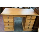 Light wood desk/ dressing table, comes with wall mirror.
