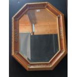 Octagonal carved framed mirror [86x66cm]