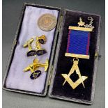 9ct gold Masonic jewel with box, 9ct gold small Masonic charm/ pendant, Silver Masonic pendant,