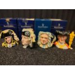 4 Royal doulton Toby jugs to include The lord mayor of London, Handel, the siege of Yorktown 1781