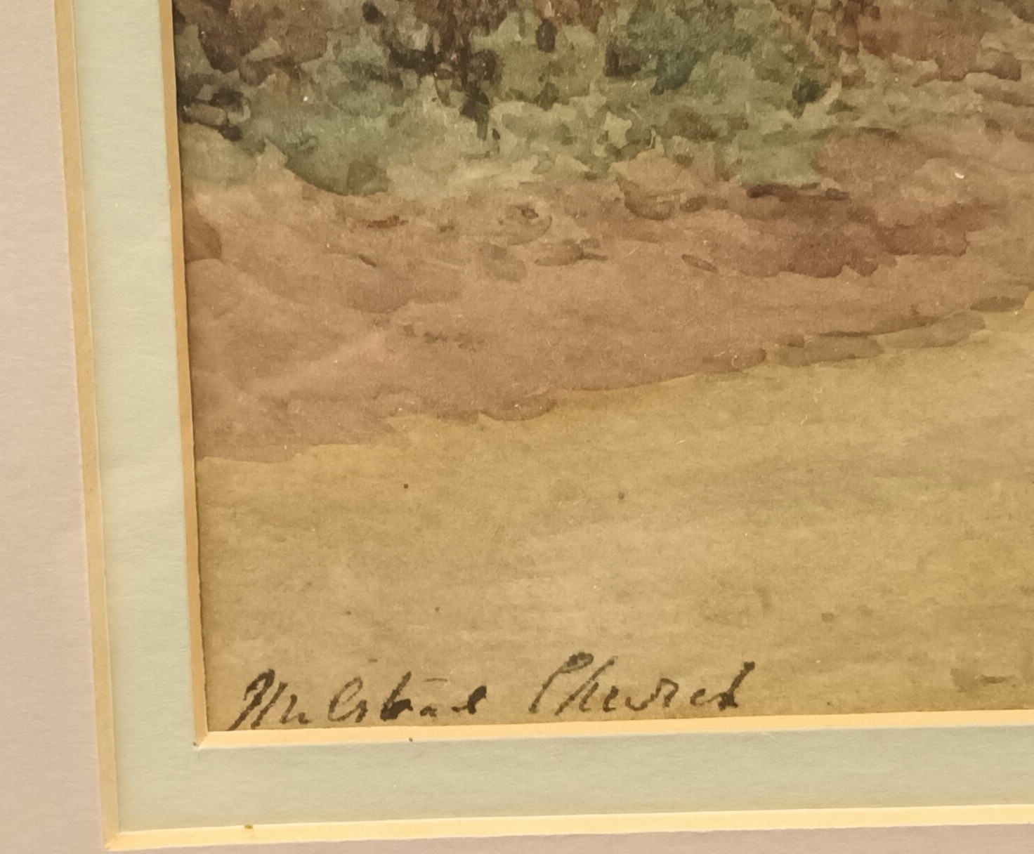 Framed watercolour, Signed. From the Studio of Robert Lancelot Owtram (1892-1913) - Image 3 of 4