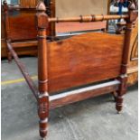 19th century mahogany single bed frame. [118x198x91cm]