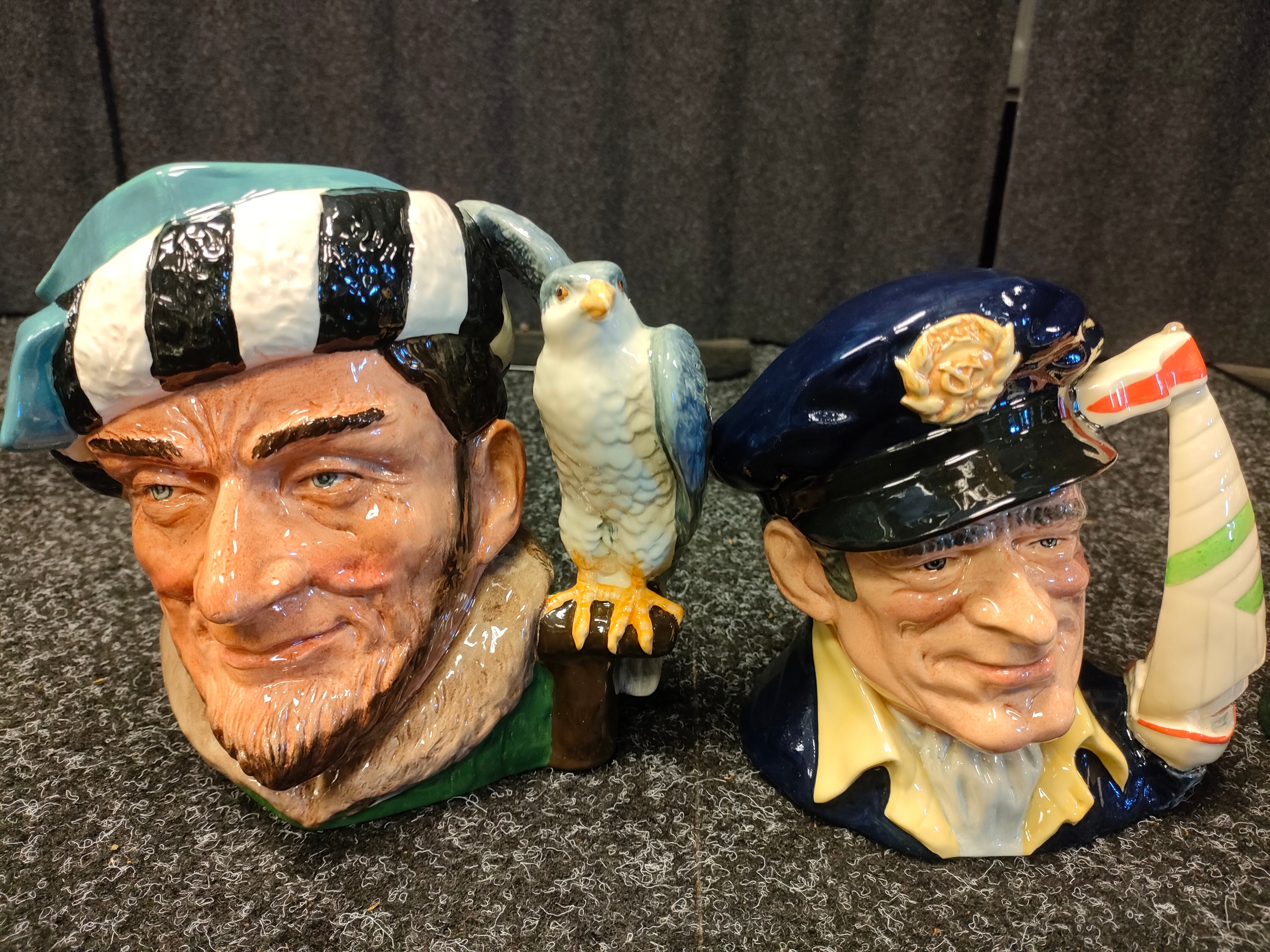 A Collection of 3 Royal doulton Toby character jugs the falconer, yaughtsman and Groucho Marx. - Image 2 of 3