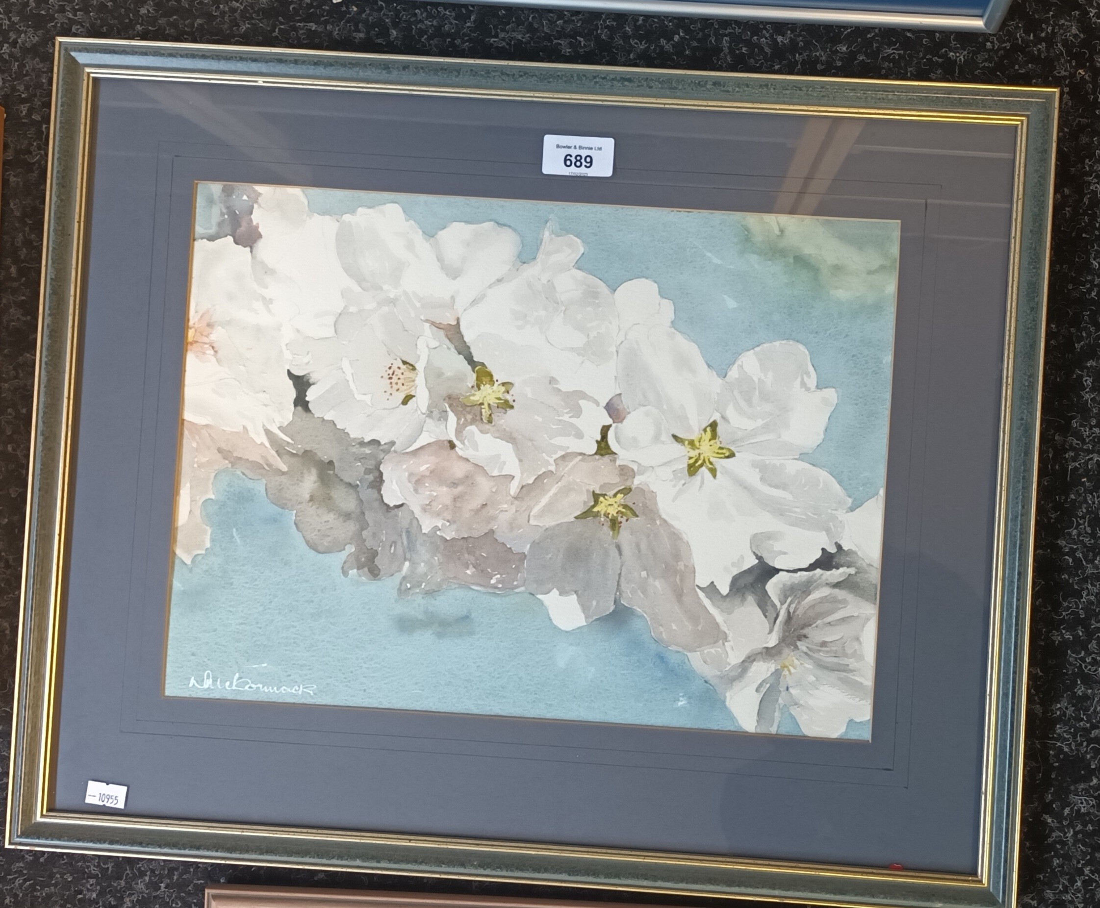 Six framed watercolours all signed by the artist, all depicting flowers. To include - ''Blue Poppy'' - Image 3 of 6