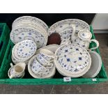 A Large selection of Myott Finlandia blue and white dinner/ coffee service
