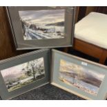 Richard Alred Three original watercolours depicting lochs and trails.