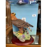 Large Border fine arts golden eagle study sat up on a plinth by Russell Willis with original box