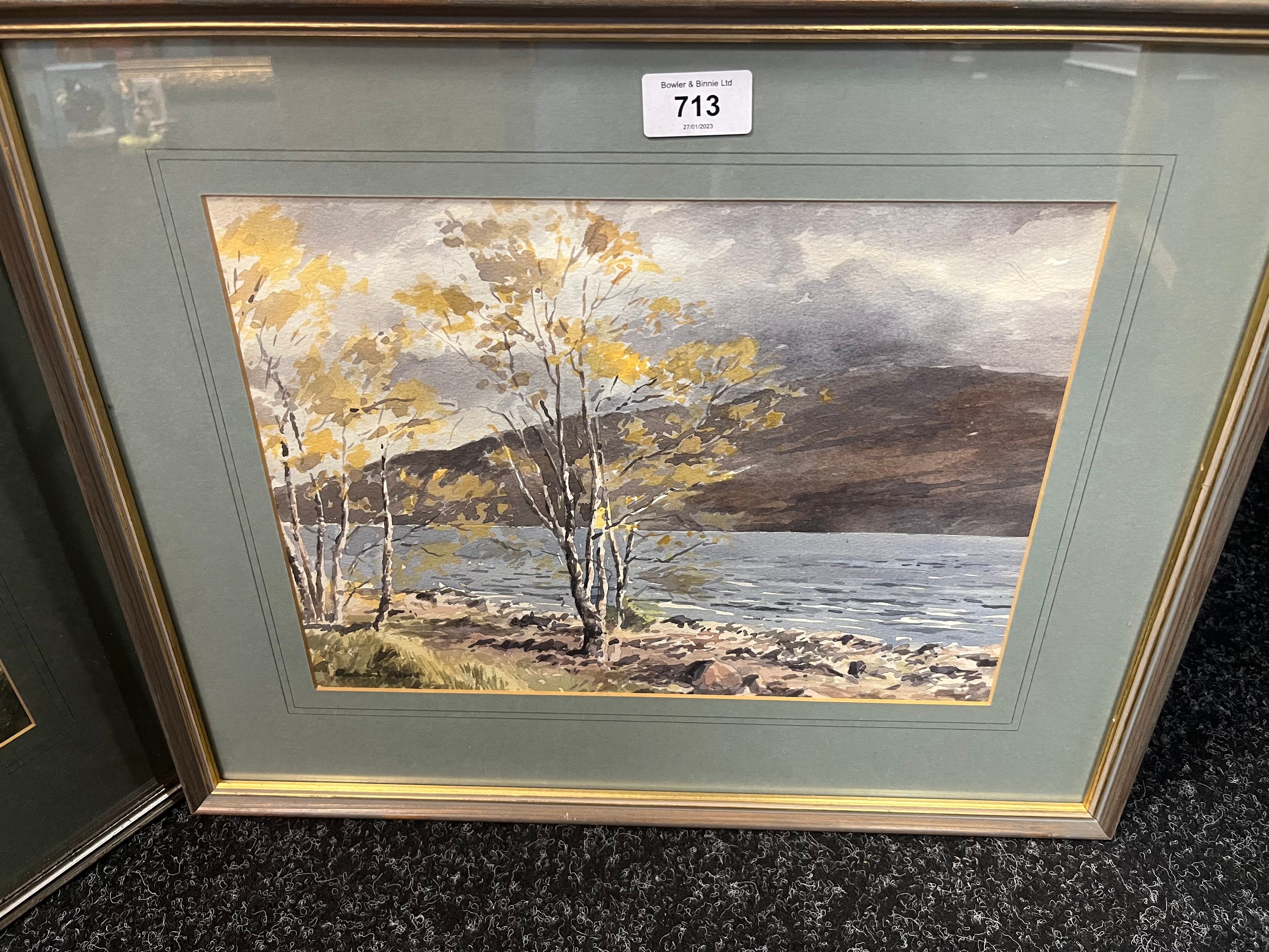 Richard Alred Three original watercolours depicting lochs and trails. - Image 3 of 7