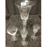 Large 1937 King George Commemorative crystal goblet fitted with a silver coin to the stem of the