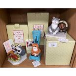 A Lot of three Border Fine Arts Comic Curious Cats figurines with boxes.