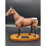 Beswick 'Arkle' Champion Steeplechaser collectable figurine on plinth. [29cm high]