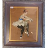 Dorothy King RBA Framed pastel drawing of a ballet dancer. [60x52cm]
