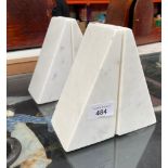 Two pairs of white marble bookends