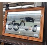 Vintage car advertising mirror 'Rolls Royce Silver Ghost 1924'