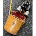 CP Goerz Berlin Marine Trieder binoculars, comes with leather carry case.