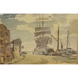 Ivan Summers (1886-1964) Watercolour depicting harbor/village [47x57cm]