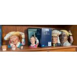 A Collection of Royal doulton Toby jugs to including Scaramouche, north American Indian ,