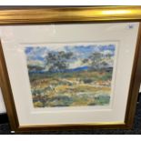 Rolf Harris Limited edition print depicting landscape Signed and limited 148/695. Fitted within a