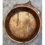 A Large antique hand carved wooden dough bowl. [62x79cm]