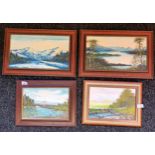 Alexander Dickie 4 Framed oils on board depicting various Scottish scenes. [32x50cm]