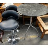 Tall bar table and two matching bar stools